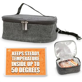 Insulated Lunch Bag for Men Small Lunch Box for Women 3.5 x 7.09 x 5.12 inch with Heat Resistant 3 Layers Fabric Thermo Reflective Lining Keeps F