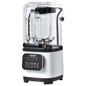 VEVOR Professional Blender with Shield, Commercial Countertop Blenders, 68 oz Plastic Jar Blender Combo, Stainless Steel 9 Speed & 5 Functions Bl