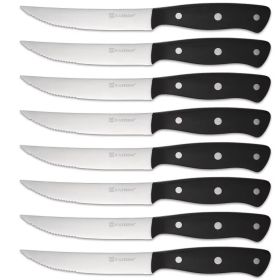 8-Piece 4.5-Inch Steak Knife Set, Carbon Steel Double Bevel, With Eco-Friendly POM Handles And Gift Box (Option: Primary color)